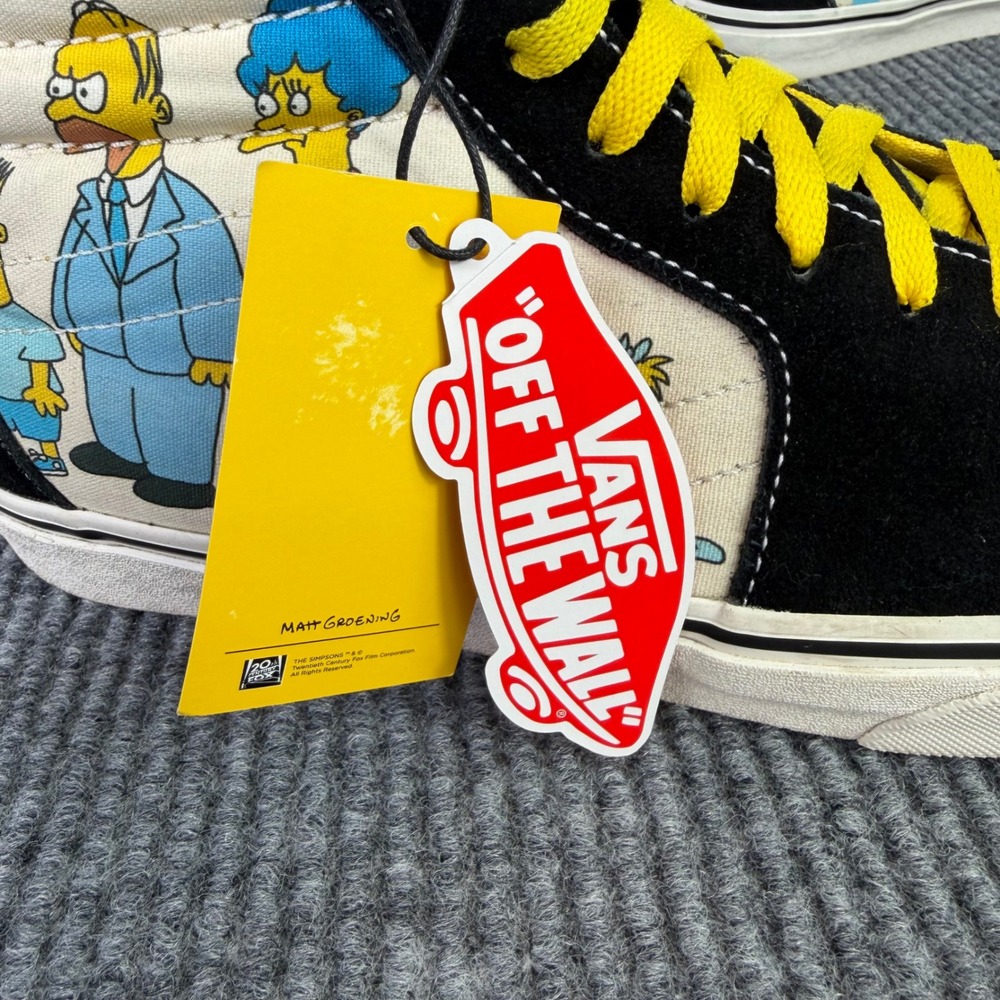 NEW Vans The Simpsons Sk8-Hi Family Sneakers Black Yellow Men 10 Women 11.5 - Picture 11 of 13